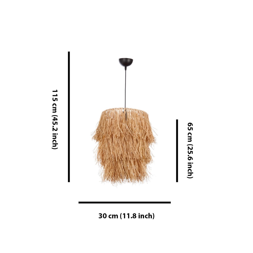 Lampadario a sospensione TASSEL 1xE27/40W/230V in rafia