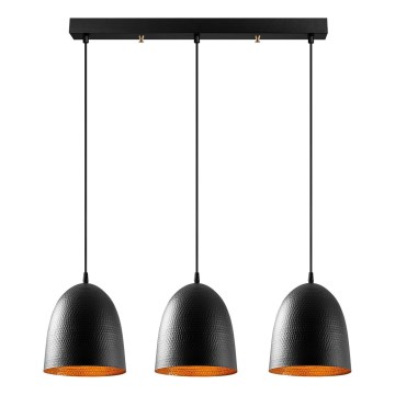 Lampadario a sospensione TATTOO 3xE27/40W/230V nero