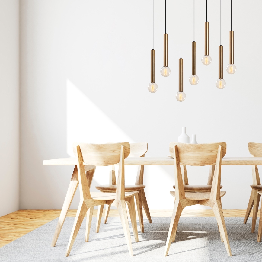 Lampadario a sospensione TEMPO 7xE27/40W/230V, finitura oro