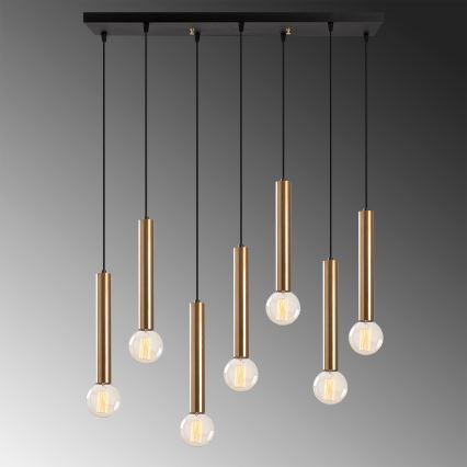 Lampadario a sospensione TEMPO 7xE27/40W/230V, finitura oro
