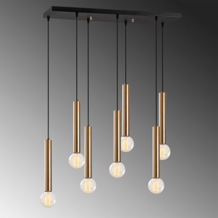 Lampadario a sospensione TEMPO 7xE27/40W/230V, finitura oro
