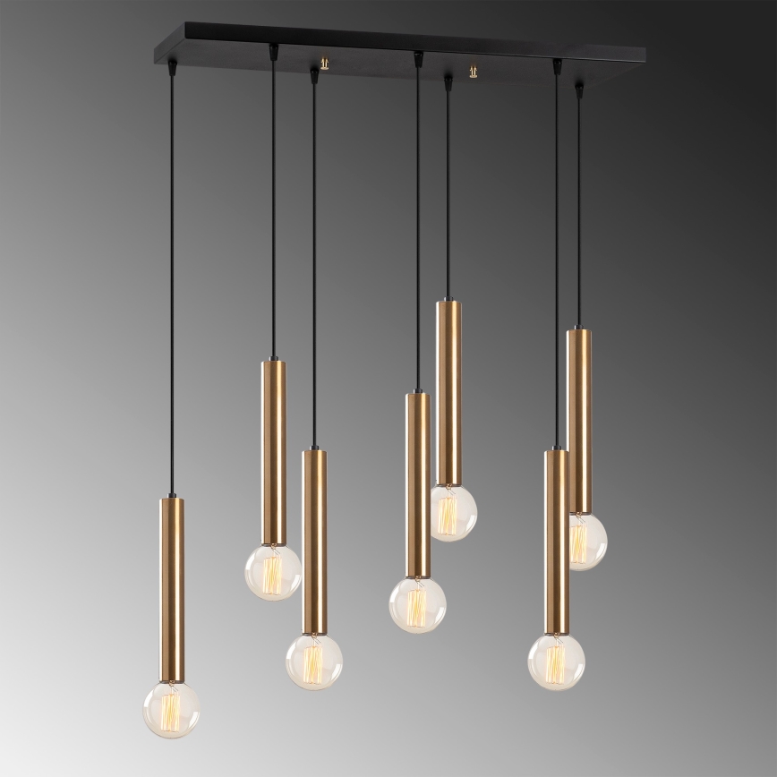 Lampadario a sospensione TEMPO 7xE27/40W/230V, finitura oro