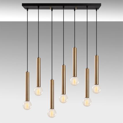 Lampadario a sospensione TEMPO 7xE27/40W/230V, finitura oro