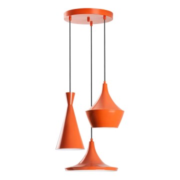 Lampadario a sospensione TOM 3xE27/40W/230V arancione