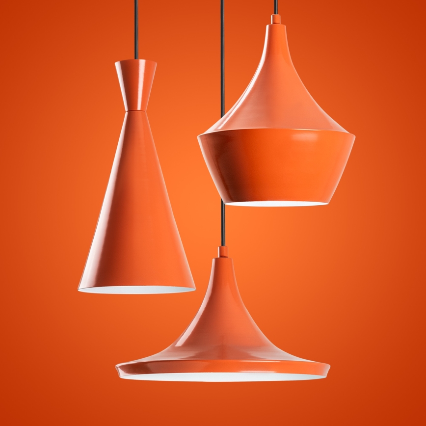 Lampadario a sospensione TOM 3xE27/40W/230V arancione