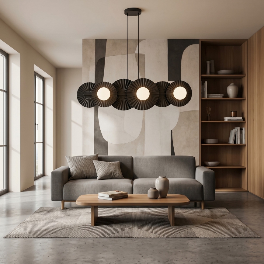 Lampadario a sospensione UMBRA 6xG9/8W/230V nero