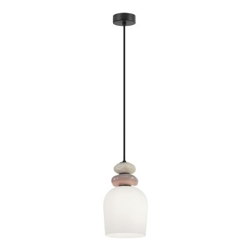 Lampadario a sospensione VALISIA 3xE27/40W/230V beige/oliva