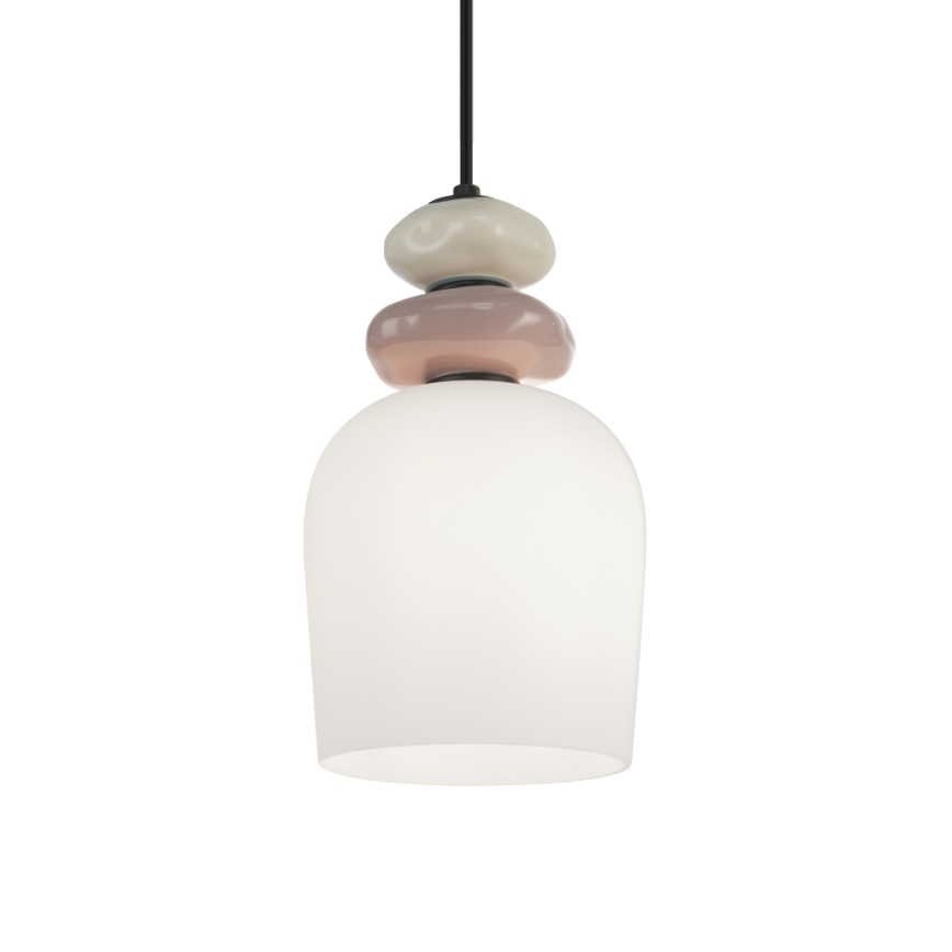 Lampadario a sospensione VALISIA 3xE27/40W/230V beige/oliva