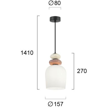 Lampadario a sospensione VALISIA 3xE27/40W/230V beige/oliva
