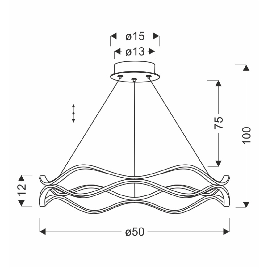Lampadario a sospensione VAVE LED/28W/230V oro rosa