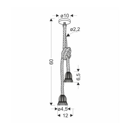 Lampadario a sospensione VIDEA 2xE27/40W/230V marrone