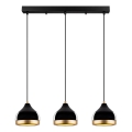 Lampadario a sospensione YILDO 3xE27/40W/230V nero/oro