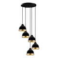 Lampadario a sospensione YILDO 5xE27/40W/230V nero/oro