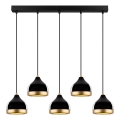 Lampadario a sospensione YILDO 5xE27/40W/230V nero/oro