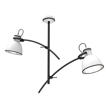 Lampadario a sospensione ZUMBA 2xE27/60W/230V bianco/nero