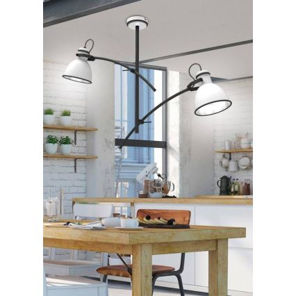 Lampadario a sospensione ZUMBA 2xE27/60W/230V bianco/nero