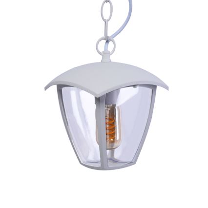 Lampadario a sospesione con catena da esterno FOX 1xE27/40W/230V IP44 bianco