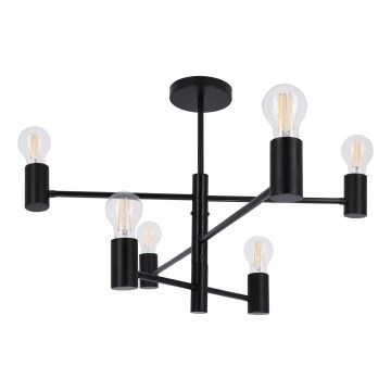 Lampadario a stelo 6xE27/20W/230V nero