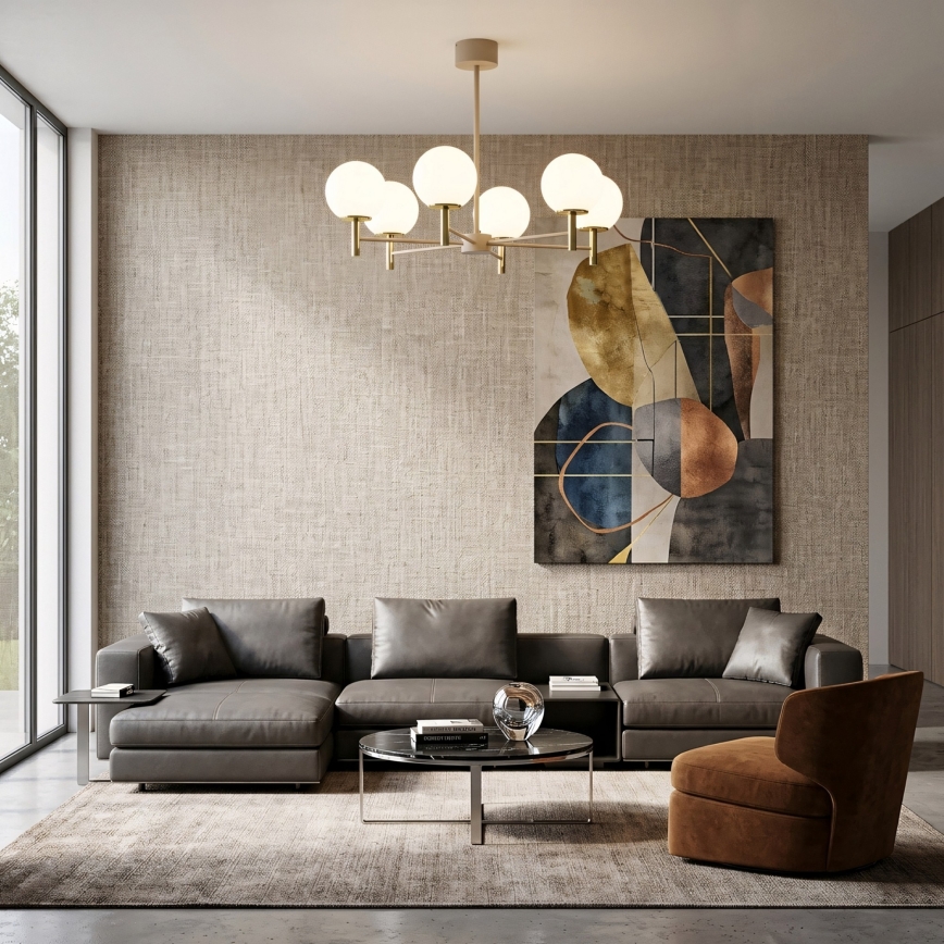 Lampadario a stelo AWINION 6xE27/15W/230V