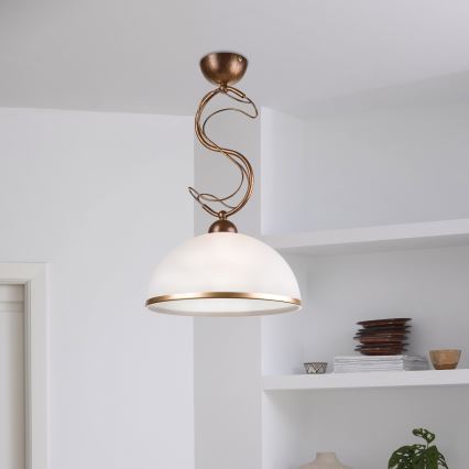 Lampadario a stelo COBRA 1xE27/60W/230V diam. 30 cm bronzo/patina