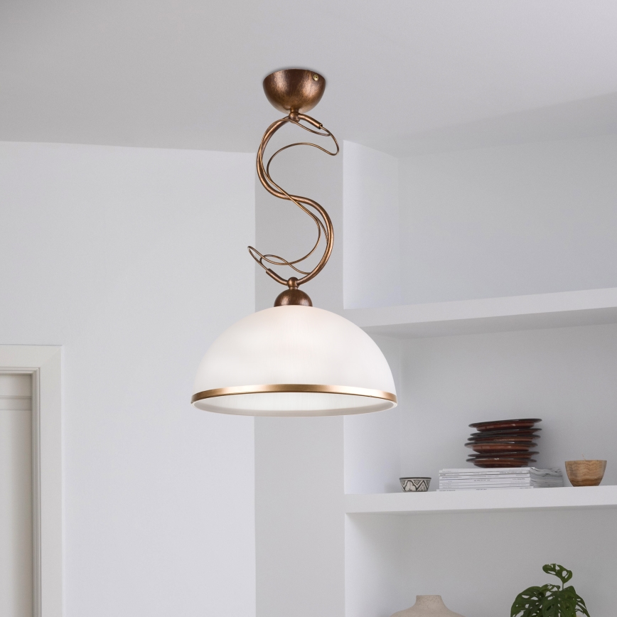 Lampadario a stelo COBRA 1xE27/60W/230V diam. 30 cm bronzo/patina