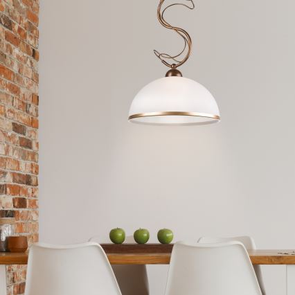 Lampadario a stelo COBRA 1xE27/60W/230V diam. 30 cm bronzo/patina