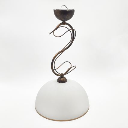 Lampadario a stelo COBRA 1xE27/60W/230V diam. 30 cm bronzo/patina