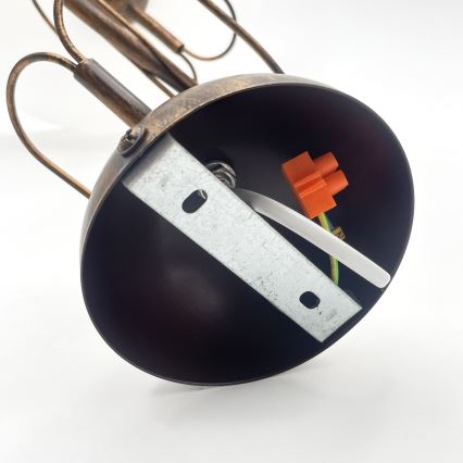 Lampadario a stelo COBRA 1xE27/60W/230V diam. 30 cm bronzo/patina