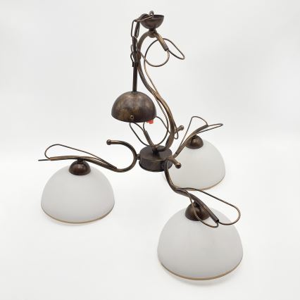 Lampadario a stelo COBRA 3xE27/60W/230V bronzo/patina