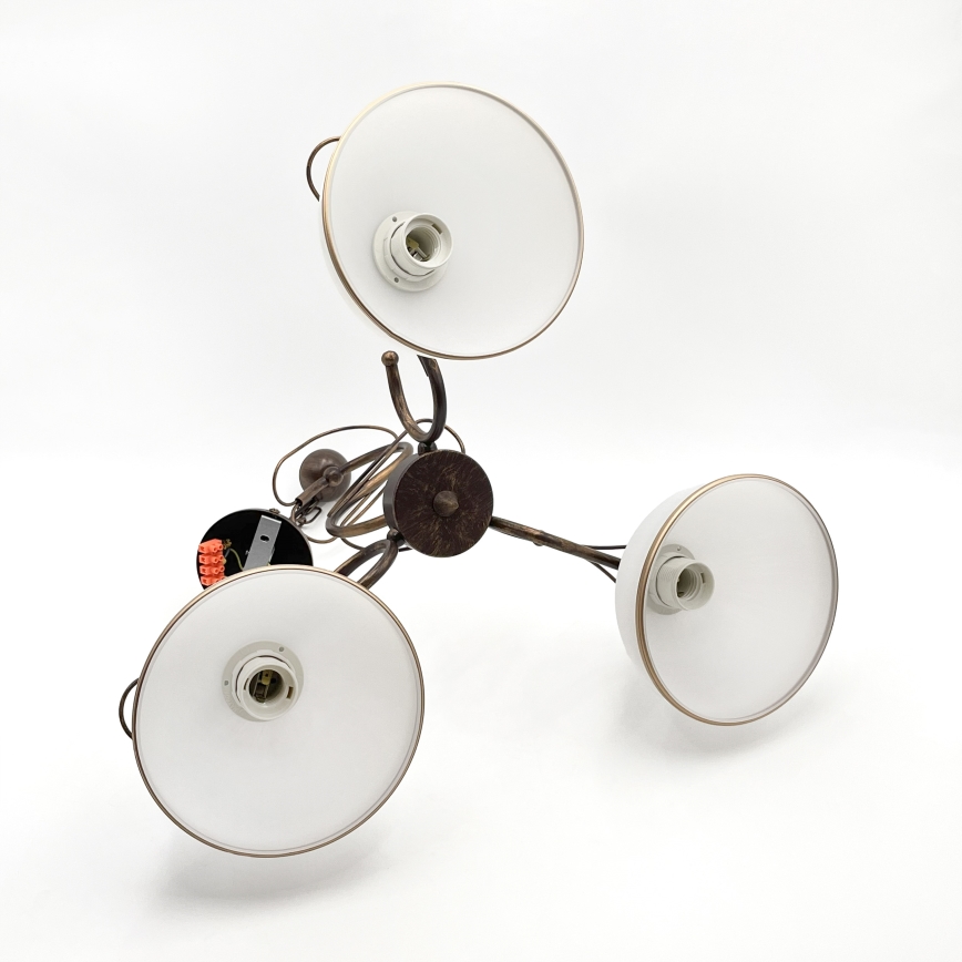 Lampadario a stelo COBRA 3xE27/60W/230V bronzo/patina