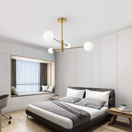 Lampadario a stelo DORADO 4xG9/40W/230V, finitura oro