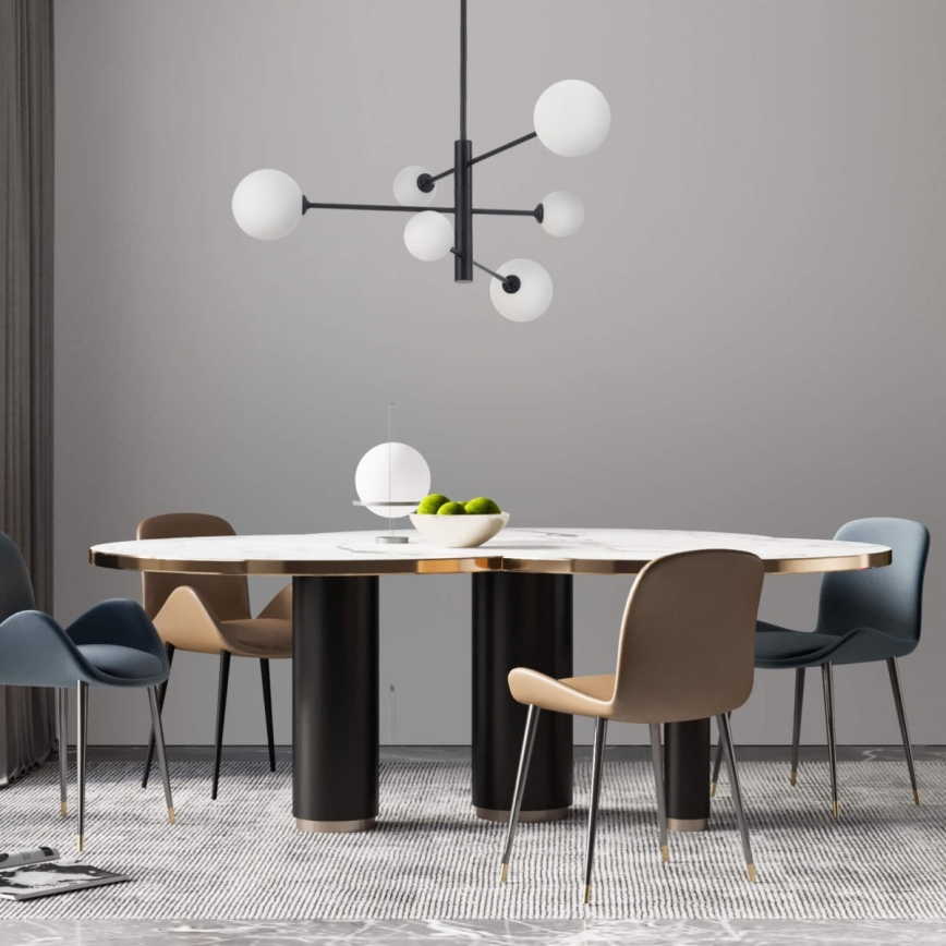 Lampadario a stelo DORADO 6xG9/40W/230V nero