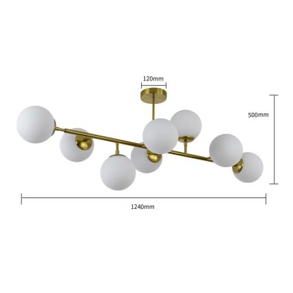 Lampadario a stelo DORADO 8xE14/40W/230V dorato