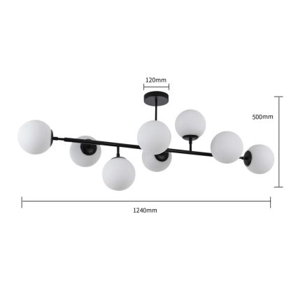 Lampadario a stelo DORADO 8xE14/40W/230V nero