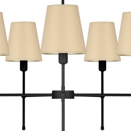 Lampadario a stelo MADELA 5xE14/40W/230V beige/nero
