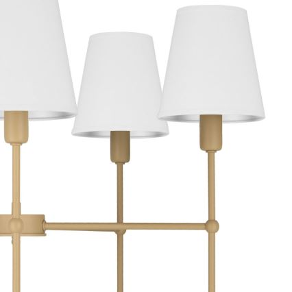 Lampadario a stelo MADELA 5xE14/40W/230V bianco/beige