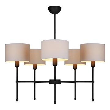 Lampadario a stelo MADELA 5xE14/40W/230V bianco/nero