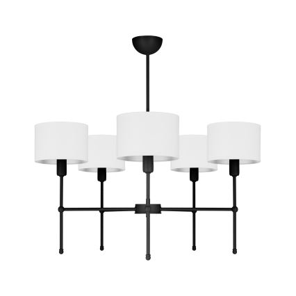 Lampadario a stelo MADELA 5xE14/40W/230V bianco/nero
