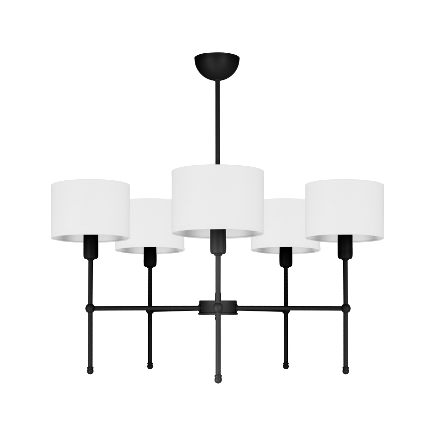 Lampadario a stelo MADELA 5xE14/40W/230V bianco/nero