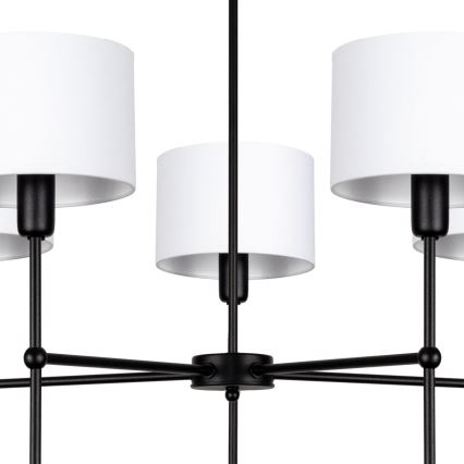 Lampadario a stelo MADELA 5xE14/40W/230V bianco/nero