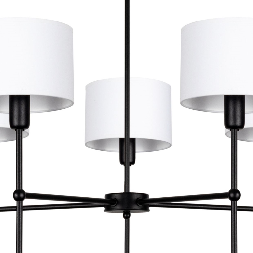 Lampadario a stelo MADELA 5xE14/40W/230V bianco/nero