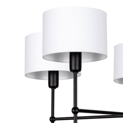 Lampadario a stelo MADELA 5xE14/40W/230V bianco/nero