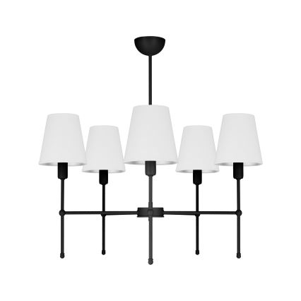 Lampadario a stelo MADELA 5xE14/40W/230V bianco/nero