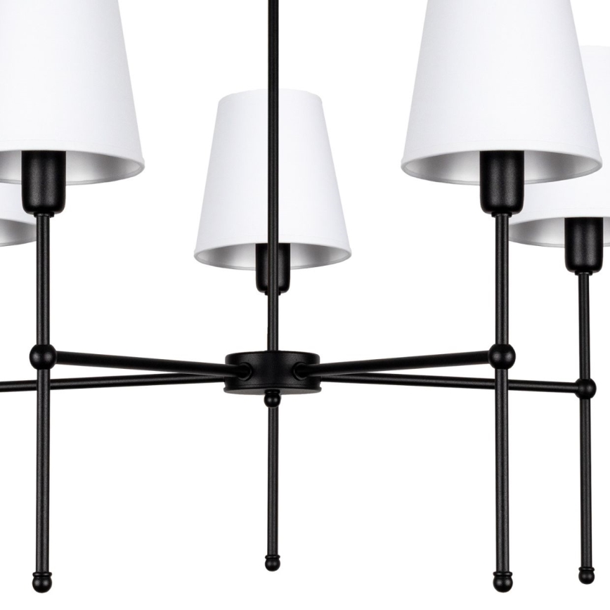 Lampadario a stelo MADELA 5xE14/40W/230V bianco/nero