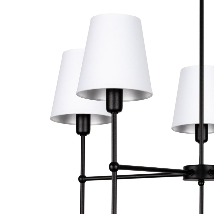 Lampadario a stelo MADELA 5xE14/40W/230V bianco/nero