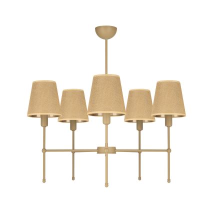 Lampadario a stelo MADELA 5xE14/40W/230V iuta/beige