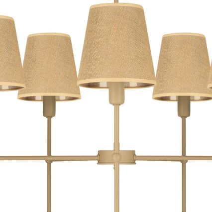 Lampadario a stelo MADELA 5xE14/40W/230V iuta/beige