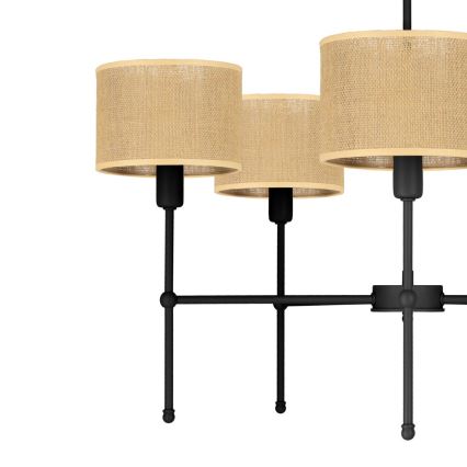 Lampadario a stelo MADELA 5xE14/40W/230V iuta/nero