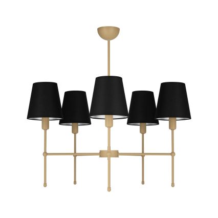 Lampadario a stelo MADELA 5xE14/40W/230V nero/beige