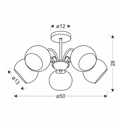 Lampadario a stelo NESTOR 5xE27/40W/230V ottone
